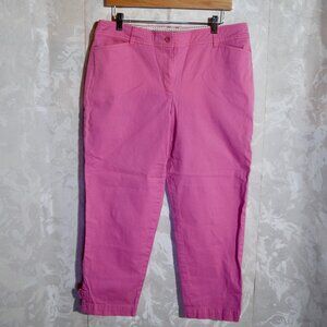 Talbots Women's Size 12 Bright Pink Cropped Signature Trousers